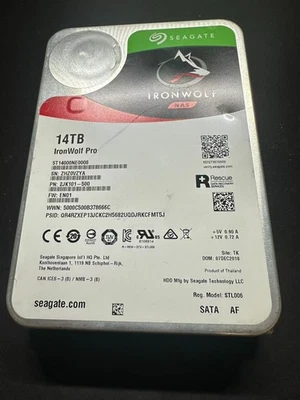 ST14000NE0008  Seagate IronWolf Pro 14TB 7200RPM 3.5 SATA NAS HDD * scratches - Image 1 of 3