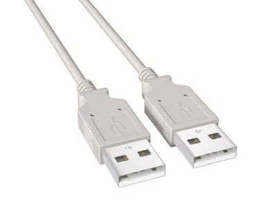 USB 2.0 A Type A Male to Male Cable Cord Beige New - Image 1 of 4