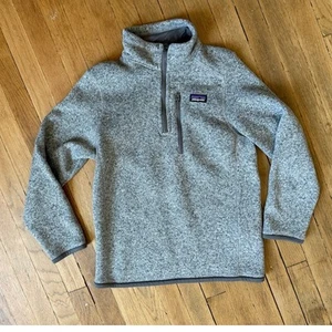 Patagonia Kids' Better Sweater® 1/4 Zip Fleece in Heather Gray Size Medium/ 10 - Picture 1 of 5