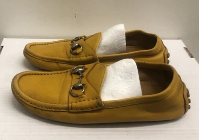 Gucci Yellow Jordaan Leather Horse bit driver Loafers Shoes UK 6.5 US 7.5 - Image 1 of 4
