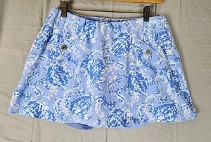 Lilly Pulitzer Madison Short Skort Größe Large Turtly Awesome Periwinkle Blue  - Bild 1 von 7