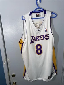 Kobe Bryant LA Lakers Nike Dri Fit White Jersey XXL 52 Number 8 Vintage - Picture 1 of 10