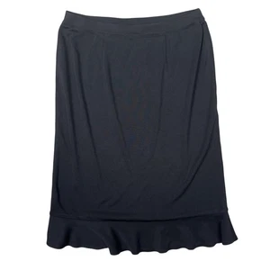 Misook Skirt Women’s Large Black Ruffle Hem Pull On Classic Stretch Career Wear - Picture 1 of 11