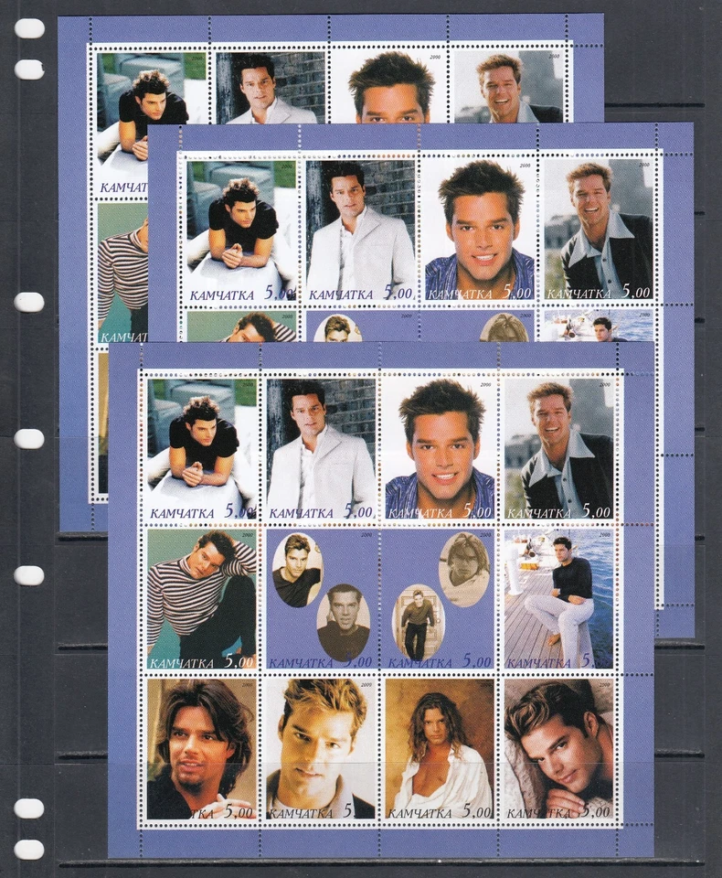 Ricky Martin Pop Music Star 2000 Kamchatka 12 V M/s Perf Set X 3 Lote al por mayor Foto 1 de 1