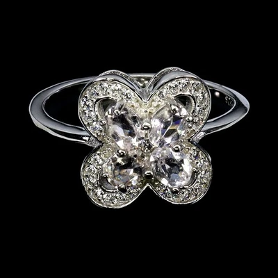 925 Sterling Silver Ring Oval Morganite Natural Gemstone jewelry Size 9 - Image 1 of 4