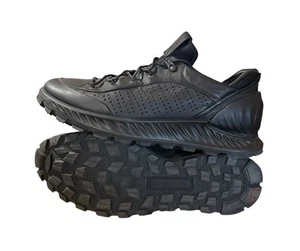 Ecco Exostrike Phorene Schwarz Leder Niedrig Turnschuhe Schuhe Stiefel Herren Größe 11 - Bild 1 von 9