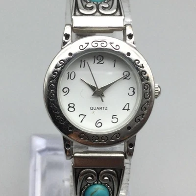 Reloj Accutime Mujer 25mm Suroeste Azul Piedra Elástico Pulsera Batería Nueva Foto 1 de 4