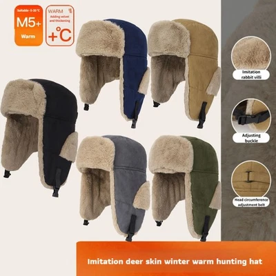 Orejeras acolchadas suaves de invierno sombrero de caza sombrero cálido invierno esquí deportes para hombres mujeres Foto 1 de 4