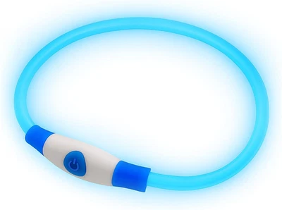 Collare per Cani a LED Blu - Collare Di Sicurezza per Animali Domestici Con Luce - Immagine 1 di 4