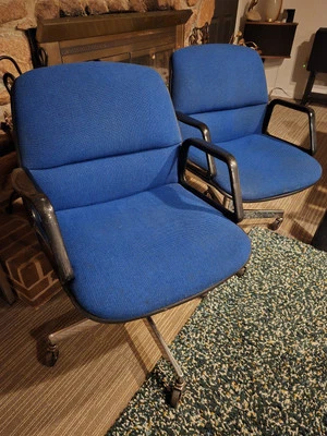 Juego de 2 sillas de oficina estilo Pollock de todo acero Foto 1 de 4