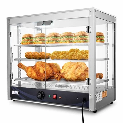WeChef 800W 3-Shelf Commercial Food Warmer Large Capacity Catering Display Case