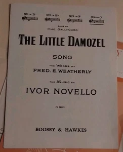 The Little Damozel - Weatherly / Novello Vintage sheet music in G Vocal & Piano - Picture 1 of 4