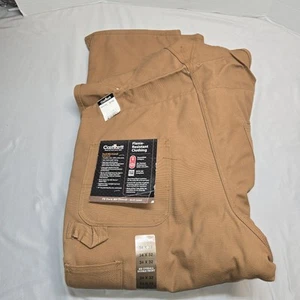 Salopette bavaglino anatra Carhartt resistente alla fiamma foderata trapuntata FRR44 marrone 34x32 nuova con etichette - Foto 1 di 4