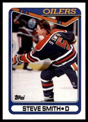 1990-91 Topps Hockey Card Steve Smith Edmonton Oilers #368 - Image 1 of 2