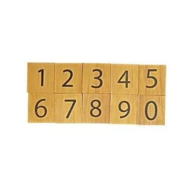 BARGAIN VILLAGE TILES BLACK NUMBERS SET OF 10 PIECES -WOODEN