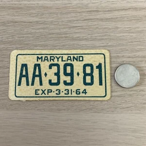 1963 Maryland Wheaties Cereal License Plate Sticker Decal AA-39-81 - Picture 1 of 2