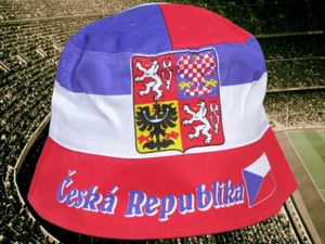 Sombrero de sol checo "Ceska Republika" aficionado talla única EM WM 100% algodón NUEVO - Imagen 1 de 1