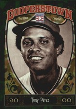 2013 Panini Cooperstown Green Crystal Reds Baseball Card #91 Tony Perez