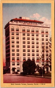 Sarasota, Florida, Hotel Sarasota Terrace, Linen Vintage Postcard JE11 - Picture 1 of 2