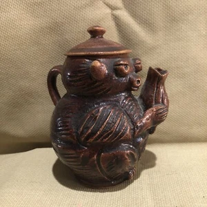 Antique Art Pottery Monkey Figural Teapot 6” Tall By 5” By 3 1/3” . - Picture 1 of 7