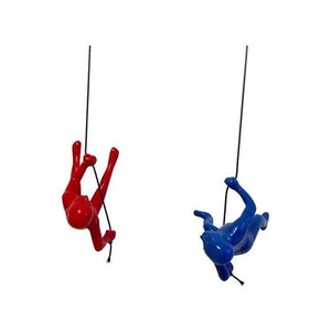 Red + Blue Climbing man wall art home decor! New Design. Bigger. Heavier. - Picture 1 of 6
