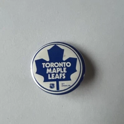 Vintage Toronto Maple Leafs Logo Hockey Round Pinback Button Badge Clean Retro - Image 1 of 3