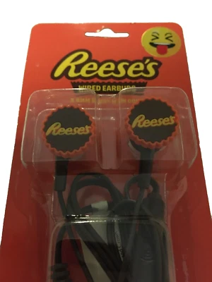 Reese's Peanut Butter Cup Candy Novedad Auriculares con Cable 3.5MM ENCHUFE 39 PULGADAS CABLE NUEVO EN PAQUETE Foto 1 de 4