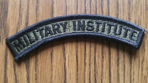 NOS EMBROIDERED US MILITARY INSTITUTE SHOULDER COLOR SUBDUED SEW ON ROCKER PATCH - Picture 1 of 2