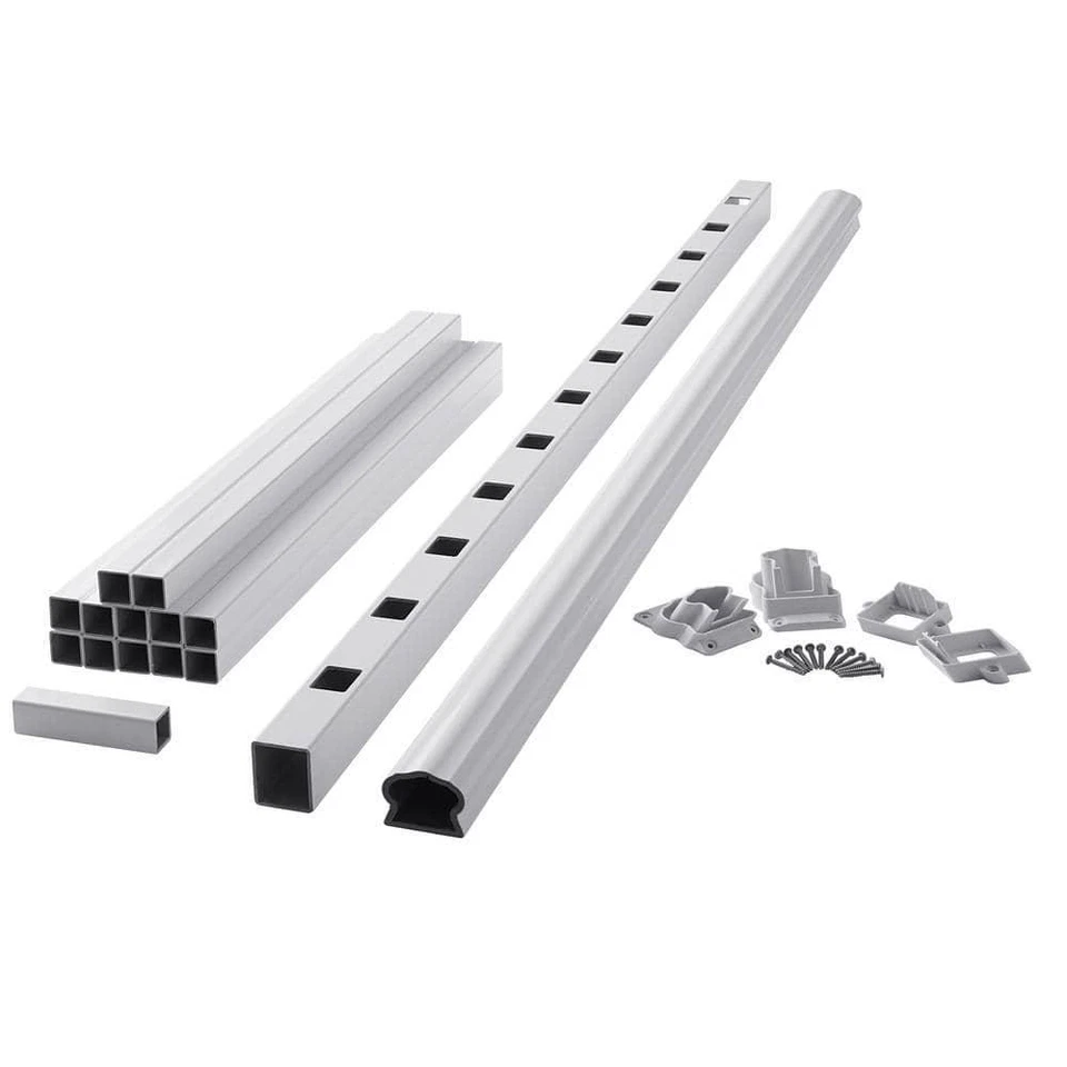 Fiberon Outdoor Stair Rail Kit 72 In. Prefinished Hardware Composite White