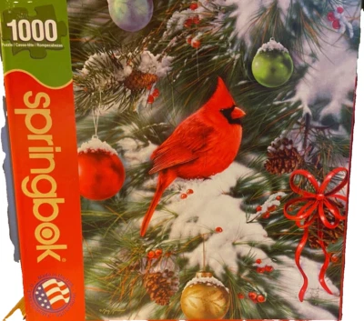 Springbok Christmas Puzzle "Nature's Ornament" Cardinals 1000pc Complete! - Image 1 of 4