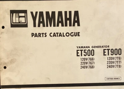 Yamaha genuine-parts book  ET500 ET900 GENERATOR  1987 - Image 1 of 2