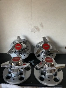 (4) 3 BAR FLUTED SPINNER & CENTER CAPS FOR 5 LUG CHEVY TRUCK RALLY WHEELS,RGC - Picture 1 of 4