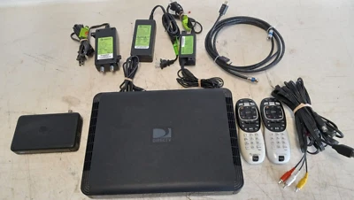 Direct TV DVR Receiver Model HR44-500,Whole Home Client C41-100, 2 Remotes,Cords - Image 1 of 4