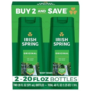 Irish Spring Body Wash for Men, Original Clean Body Wash, 20 Oz, 2 Pack - Picture 1 of 7