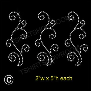 3 x Wirbelrand Design Strass Transfer Aufbügeln Motiv - nobler Look zum Anziehen - Bild 1 von 5
