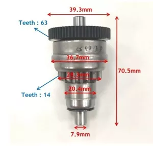 OEM Starter Gear Bendix Honda Dio 50 T14/63, 31209-GR1-004/014, 31209-GW0-911 - Picture 1 of 9