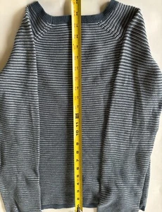 Polarn O. Pyret Knit Sweater Unisex Size 10-12 Years Blue w/thin stripe Sweden - Picture 1 of 13
