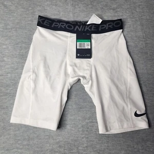 Nike Pro Training Shorts Youth Boys XL Tight Dri FIT White  CK4537 100 - Picture 1 of 4