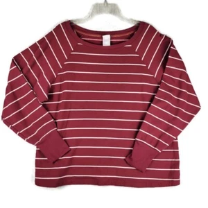 Stars Above Mujer XL Sudadera Borgoña Rayas Manga Larga Pullover Top Cálido - Imagen 1 de 10