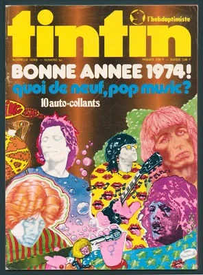 Rolling Stones Mick Jagger  Poster+Stickers in Tintin magazine France 1973 RARE - Image 1 of 4