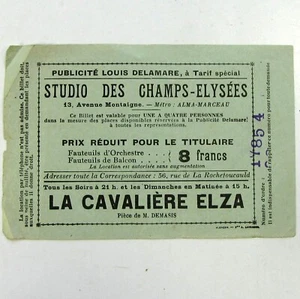 Billet Studio Champs Elysées 1925 La cavalière Elsa - Imagen 1 de 2