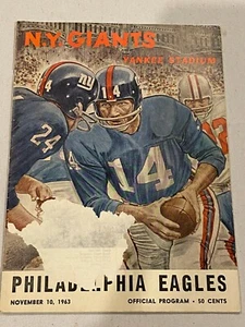 1963 New York Nueva York Giants Philadelphia Eagles NFL programa de fútbol americano raro ¡antiguo! - Imagen 1 de 1