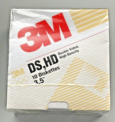3M 3.5 Inch DS, HD Double Sided, High Density Floppy Diskettes, box of 10 - Image 1 of 2