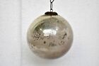 Antique German Kugel Ornaments Silver Glass Christmas Ball Baroque Cap X-Mas"I16