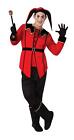 Ensemble de costumes Bristol Novelty AF116XL Court Jester pour hommes rouge et noir, XL