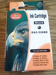 Schwarz black f. CLI-526bk Canon Pixma iP4850 iX6550 MG5150 5250 6150 8150 MX885 - Picture 1 of 2