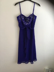 Debut By Debenhams Size 10 Blue Occasion Dress Sequins V Good Condition - Picture 1 of 10