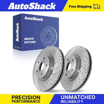 Front Drilled Slotted Brake Rotors for Subaru Outback WRX Tribeca Legacy - Image 1 of 4