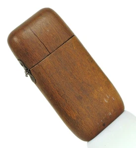 ANTIQUE HAND MADE WOOD MATCH SAFE VESTA MATCHES WOODEN BEAUTIFUL RARE ! - Picture 1 of 3
