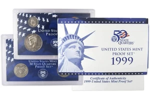 1999 Clad Proof Set U.S. Mint Original Government Packaging OGP COA - Picture 1 of 1